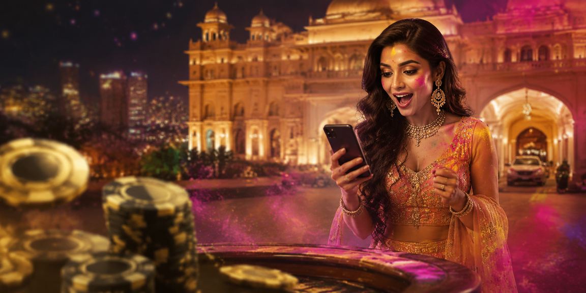 Players celebrating during Holi festival with r53 cashback bonus