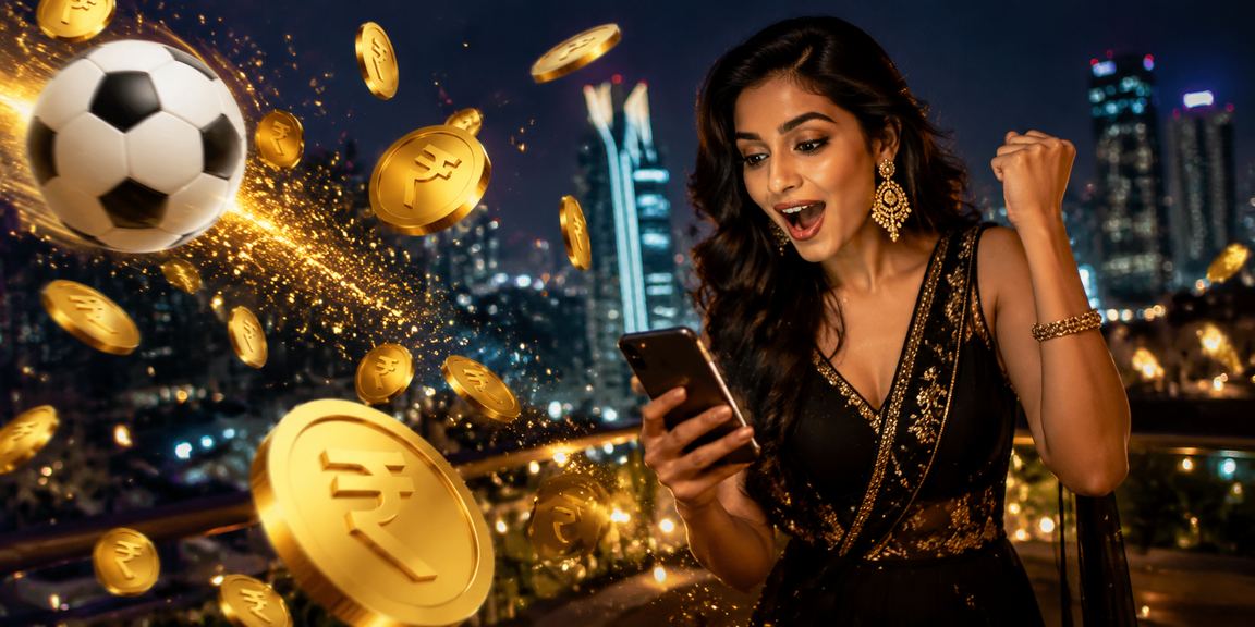VIP user analyzing football betting odds with rupee symbol